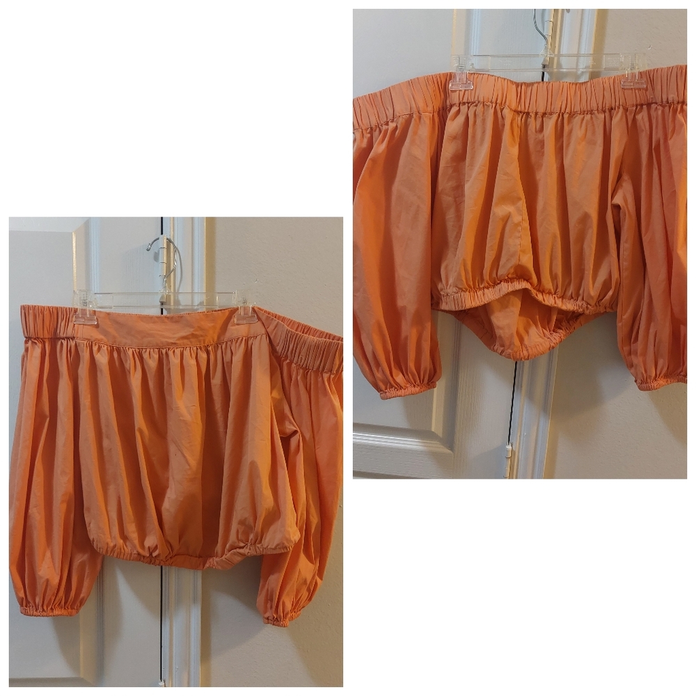 ELOQUII Beautiful Women Plus Size Orange of Shoulder Top Size 16